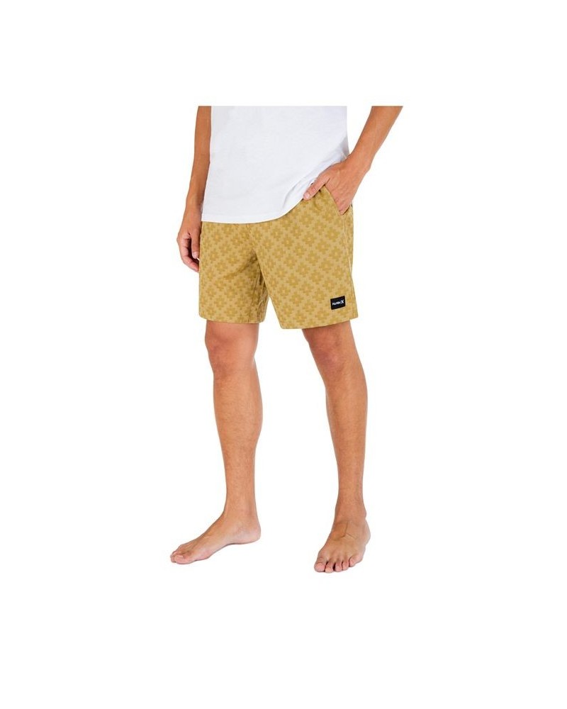 Men's Jacquard Volley 18" Hybrid Shorts Yellow $27.95 Shorts