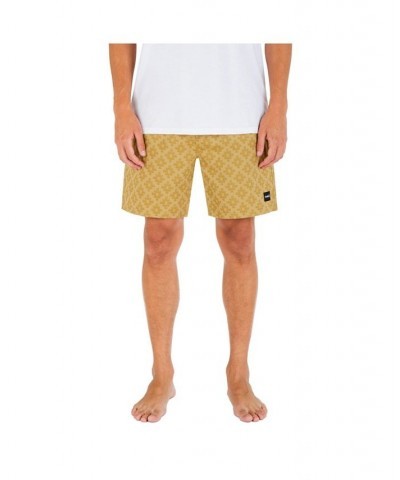 Men's Jacquard Volley 18" Hybrid Shorts Yellow $27.95 Shorts