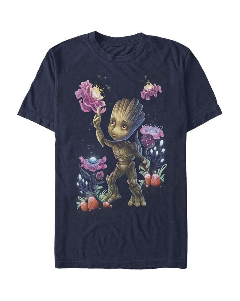 Men's Groot Plants No Background Short Sleeve Crew T-shirt Blue $20.29 T-Shirts