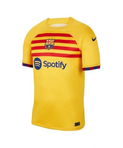 Men's Yellow Barcelona 2022/23 Fourth Breathe Stadium Replica Jersey $38.85 Jersey