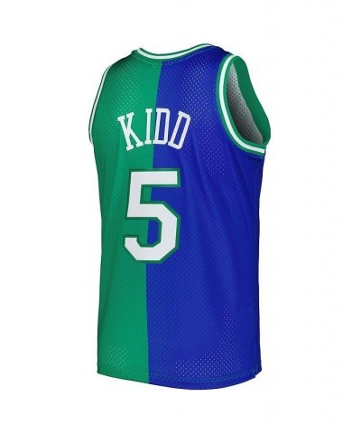 Men's Jason Kidd Blue, Green Dallas Mavericks Hardwood Classics 1994-95 Split Swingman Jersey $36.63 Jersey