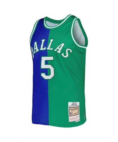 Men's Jason Kidd Blue, Green Dallas Mavericks Hardwood Classics 1994-95 Split Swingman Jersey $36.63 Jersey