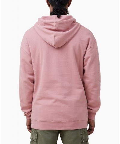 Men's Smiley Fleece Pullover Sweatshirt Pink $35.39 Sweatshirt