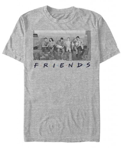 Friends Men's Grayscale Skyline Group Portrait Short Sleeve T-Shirt $20.64 T-Shirts