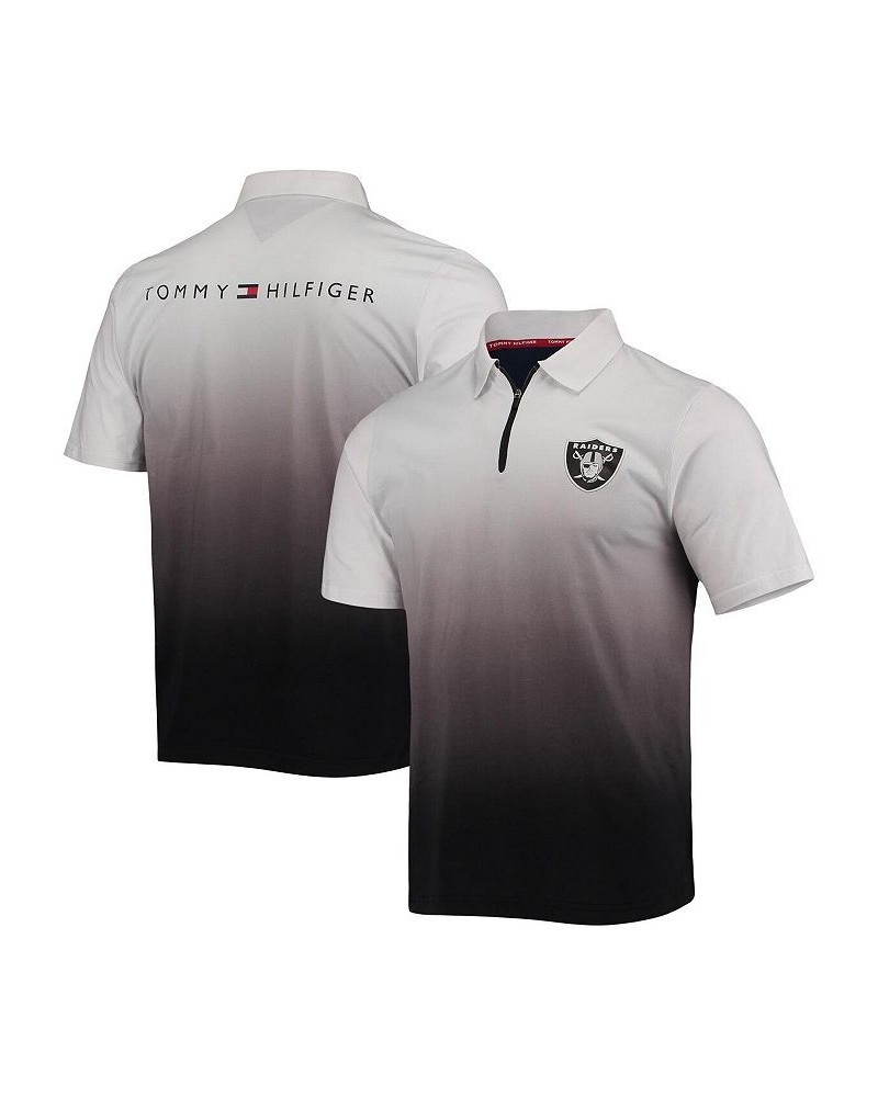 Men's White, Black Las Vegas Raiders Rory Quarter-Zip Polo Shirt $30.10 Polo Shirts