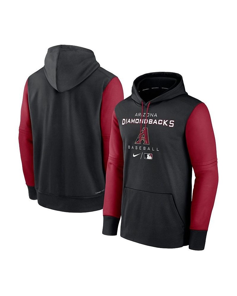 Men's Black and Red Arizona Diamondbacks Authentic Collection Performance Hoodie $40.50 Sweatshirt