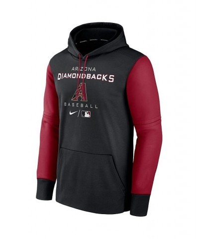 Men's Black and Red Arizona Diamondbacks Authentic Collection Performance Hoodie $40.50 Sweatshirt