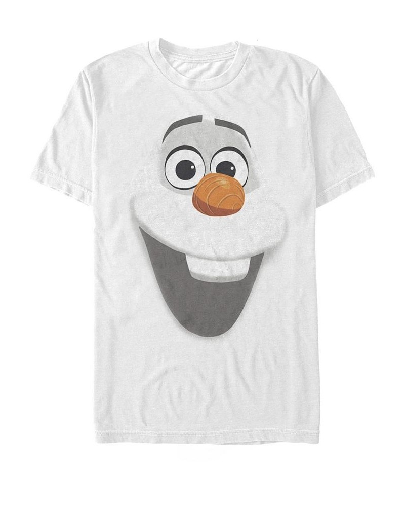 Disney Men's Frozen Olaf Big Face Costume Short Sleeve T-Shirt Short Sleeve T-Shirt White $17.50 T-Shirts