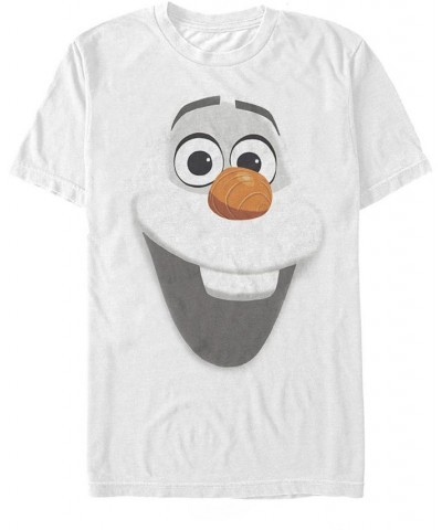 Disney Men's Frozen Olaf Big Face Costume Short Sleeve T-Shirt Short Sleeve T-Shirt White $17.50 T-Shirts