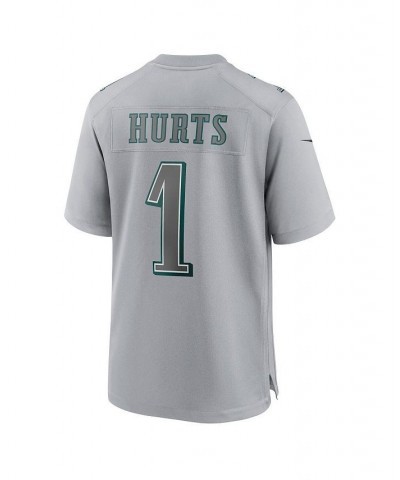 Men's Jalen Hurts Gray Philadelphia Eagles Super Bowl LVII Patch Atmosphere Fashion Game Jersey $64.00 Jersey