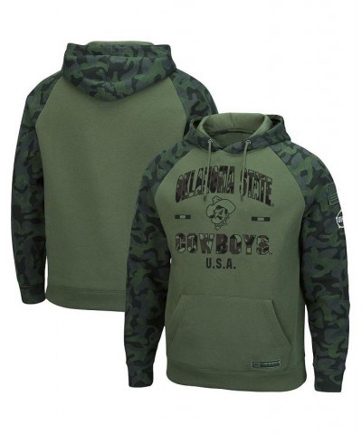 Men's Olive, Camo Oklahoma State Cowboys OHT Military-Inspired Appreciation Raglan Pullover Hoodie $33.05 Sweatshirt