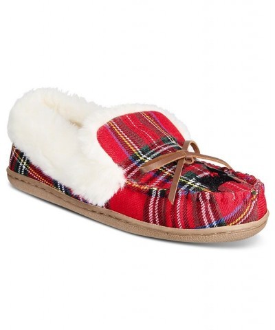 Dorenda Moccasin Slippers Red $23.03 Shoes