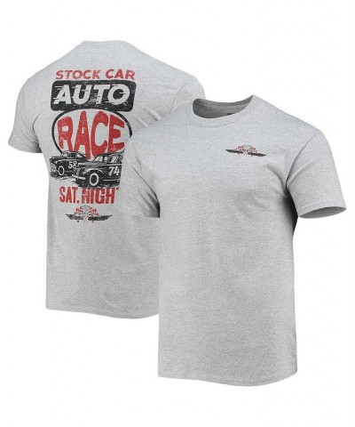 Men's Heathered Gray NASCAR Retro Stock Car Auto Race 2-Spot T-shirt $15.50 T-Shirts