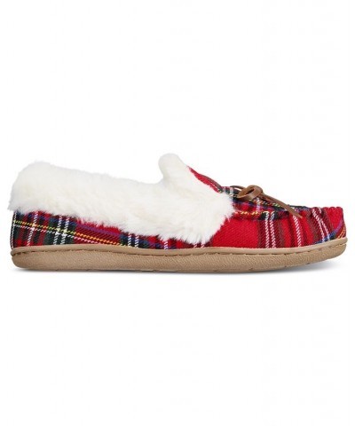 Dorenda Moccasin Slippers Red $23.03 Shoes