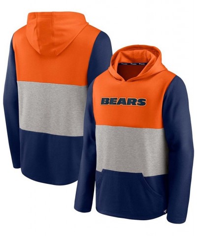 Men's Orange and Navy Chicago Bears Linear Logo Pullover Hoodie $32.23 Sweatshirt