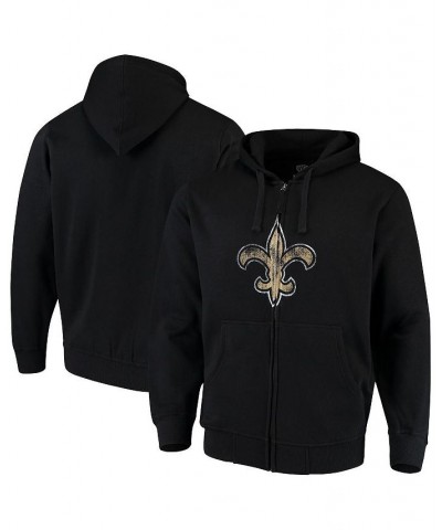 Men's Black New Orleans Saints Primary Logo Full-Zip Hoodie $30.36 Sweatshirt