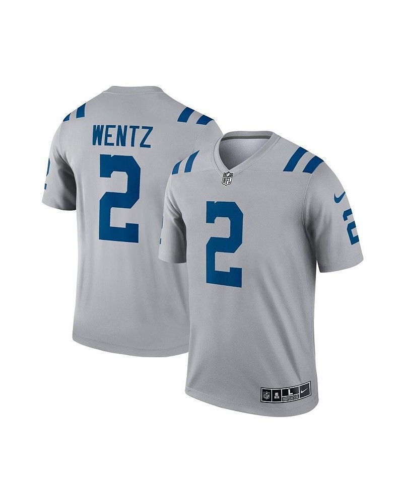 Men's Carson Wentz Gray Indianapolis Colts Inverted Legend Jersey $43.00 Jersey