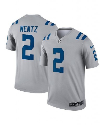 Men's Carson Wentz Gray Indianapolis Colts Inverted Legend Jersey $43.00 Jersey