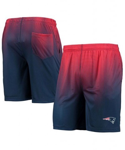 Men's Navy and Red New England Patriots Pixel Gradient Training Shorts $16.40 Shorts