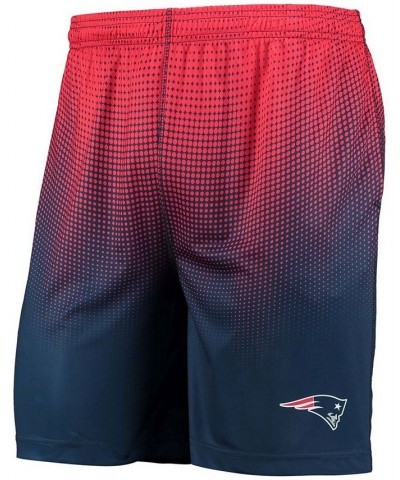 Men's Navy and Red New England Patriots Pixel Gradient Training Shorts $16.40 Shorts