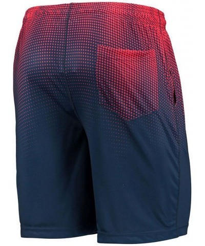 Men's Navy and Red New England Patriots Pixel Gradient Training Shorts $16.40 Shorts