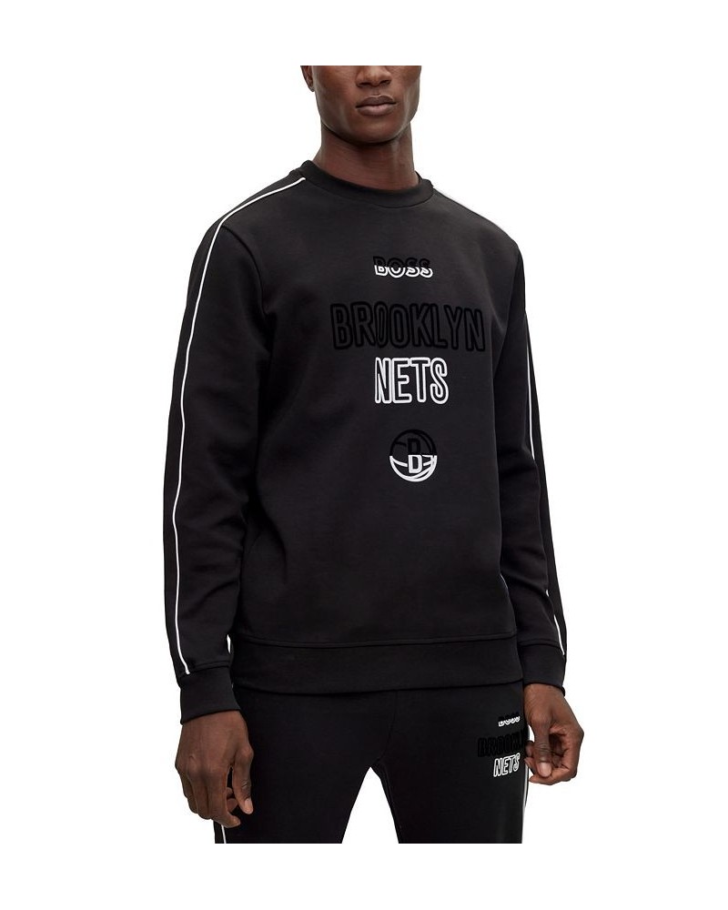 BOSS x NBA Men's Brooklyn Nets Regular-Fit Sweatshirt Black $43.07 Sweatshirt