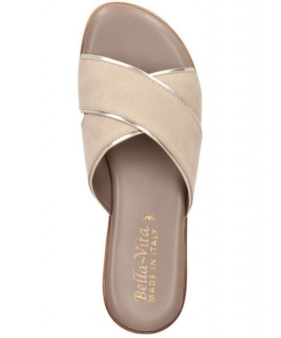 Women's Tab-Italy Slide Sandals Tan/Beige $42.00 Shoes