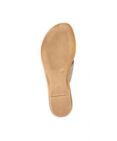 Women's Tab-Italy Slide Sandals Tan/Beige $42.00 Shoes