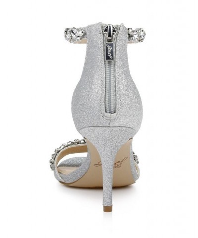 Caroline Embellished Ankle-Strap Evening Sandals Silver $47.96 Shoes