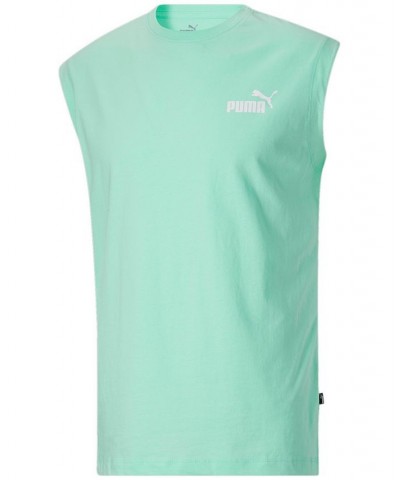 Men's Ess Logo Graphic Sleeveless T-Shirt Green $18.20 T-Shirts