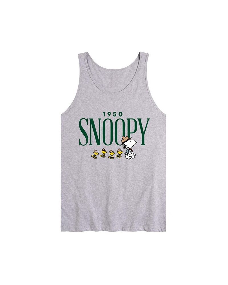 Men's Peanuts 1950 Snoopy Tank Gray $17.84 T-Shirts