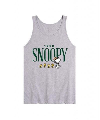 Men's Peanuts 1950 Snoopy Tank Gray $17.84 T-Shirts