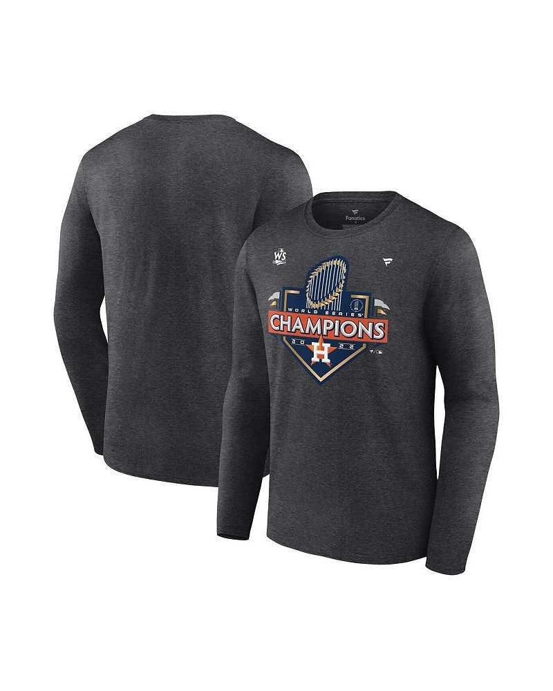 Men's Branded Heather Charcoal Houston Astros 2022 World Series Champions Locker Room Long Sleeve T-shirt $24.20 T-Shirts