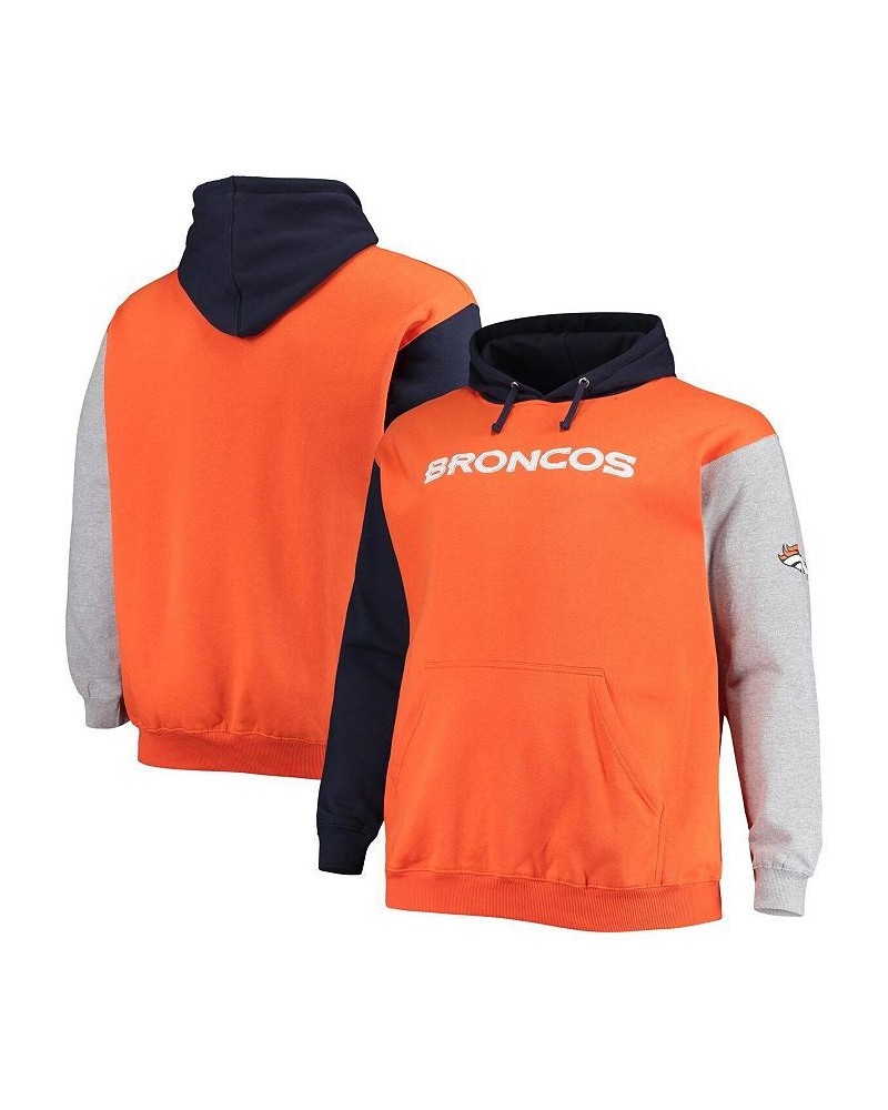 Men's Navy, Orange Denver Broncos Big and Tall Pullover Hoodie $49.49 Sweatshirt