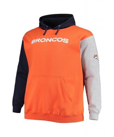 Men's Navy, Orange Denver Broncos Big and Tall Pullover Hoodie $49.49 Sweatshirt