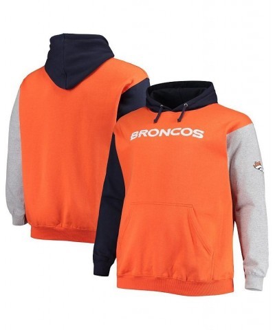 Men's Navy, Orange Denver Broncos Big and Tall Pullover Hoodie $49.49 Sweatshirt