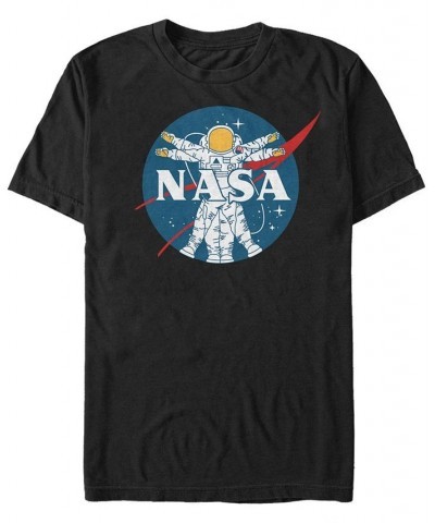 NASA Men's Vitruvian Astronaut Short Sleeve T-Shirt Black $15.40 T-Shirts