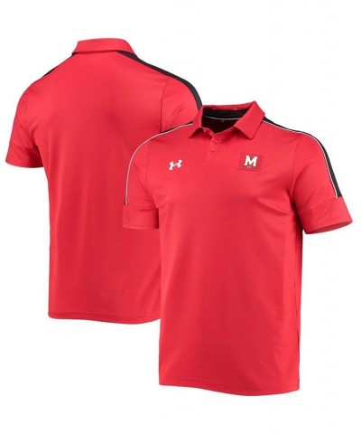 Men's Red Maryland Terrapins Sideline Recruit Performance Polo Shirt $36.80 Polo Shirts