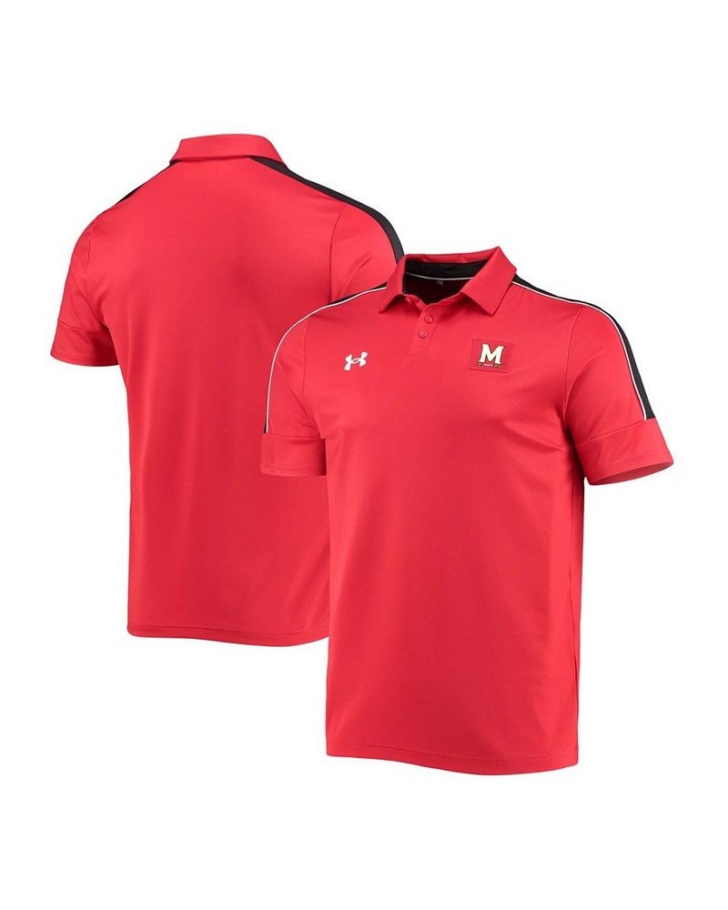 Men's Red Maryland Terrapins Sideline Recruit Performance Polo Shirt $36.80 Polo Shirts