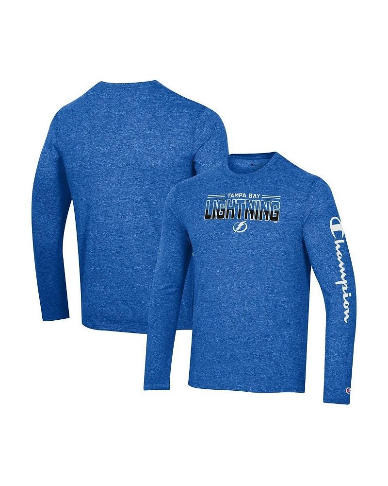 Men's Heather Royal Tampa Bay Lightning Tri-Blend Long Sleeve T-shirt $23.99 T-Shirts