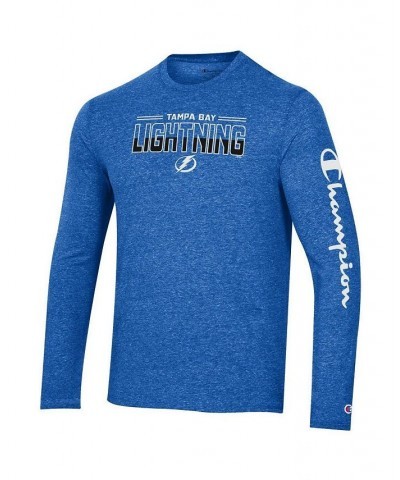 Men's Heather Royal Tampa Bay Lightning Tri-Blend Long Sleeve T-shirt $23.99 T-Shirts