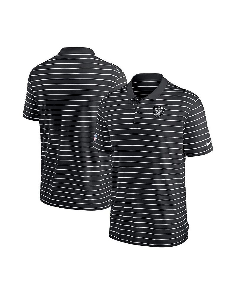 Men's Black Las Vegas Raiders Sideline Lock Up Victory Performance Polo Shirt $24.80 Polo Shirts