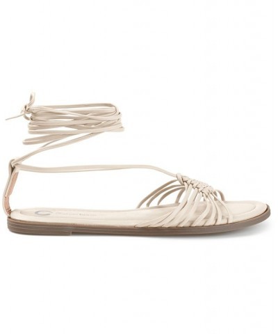 Women's Jess Tie-Up Sandals Ivory/Cream $36.80 Shoes