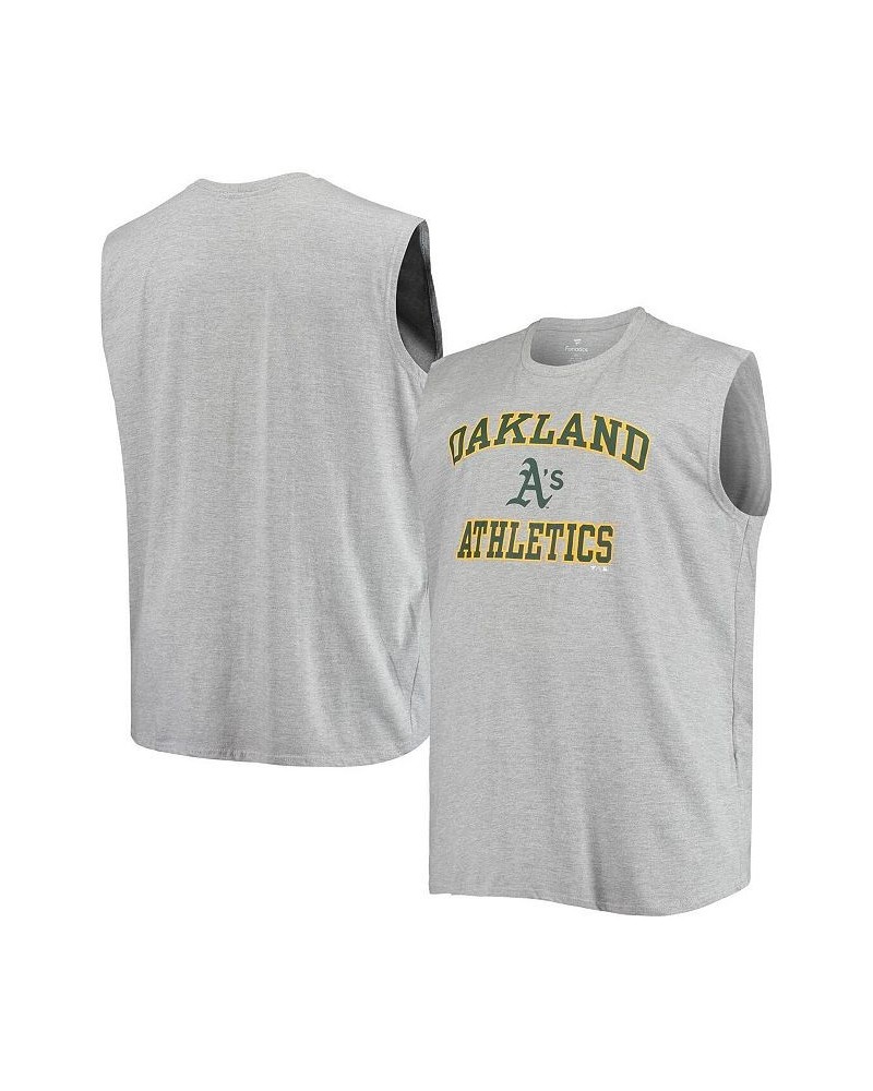 Men's Heathered Gray Oakland Athletics Big and Tall Jersey Muscle Tank Top $24.74 T-Shirts