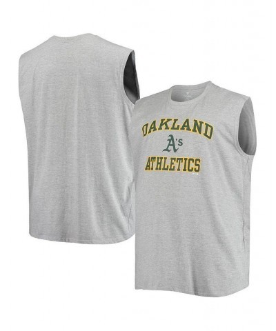 Men's Heathered Gray Oakland Athletics Big and Tall Jersey Muscle Tank Top $24.74 T-Shirts