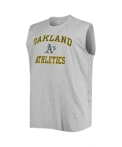 Men's Heathered Gray Oakland Athletics Big and Tall Jersey Muscle Tank Top $24.74 T-Shirts