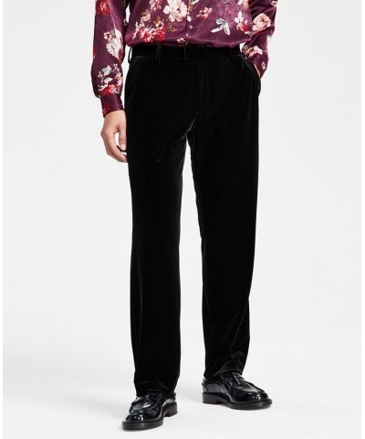 Men's Owen Slim-Fit Velvet Suit Pants Black $19.69 Pants