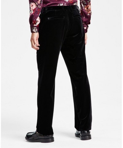 Men's Owen Slim-Fit Velvet Suit Pants Black $19.69 Pants