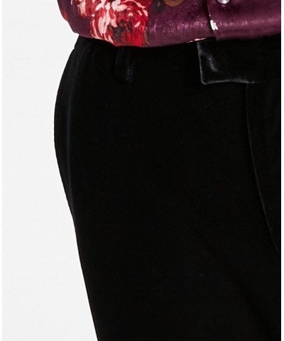 Men's Owen Slim-Fit Velvet Suit Pants Black $19.69 Pants