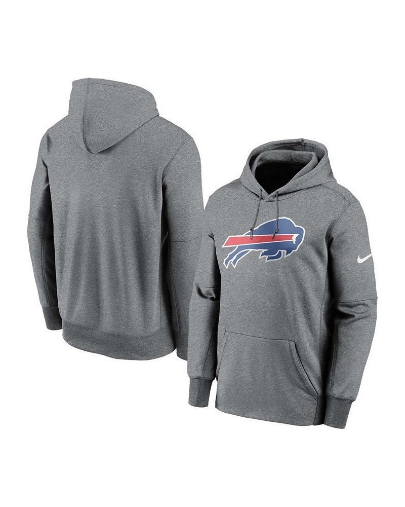 Men's Heathered Charcoal Buffalo Bills Fan Gear Primary Logo Therma Performance Pullover Hoodie $43.34 Sweatshirt